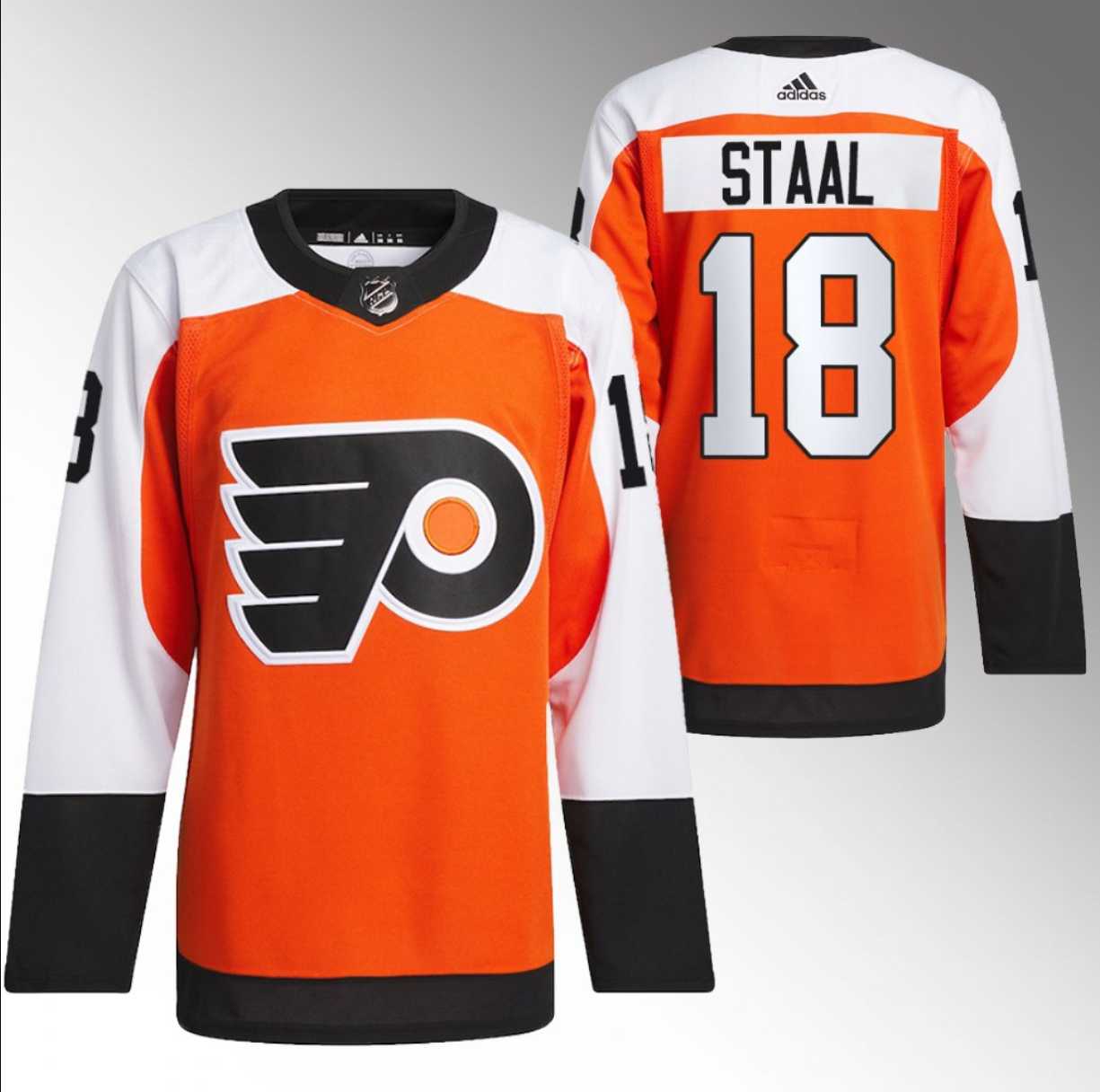 Men%27s Philadelphia Flyers #18 Marc Staal 2023-24 Orange Stitched Jersey Dzhi